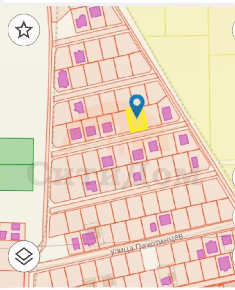 на карте желтым