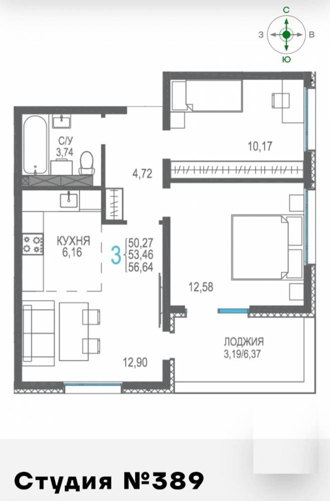 389 3к сек7 4эт 56,64кв