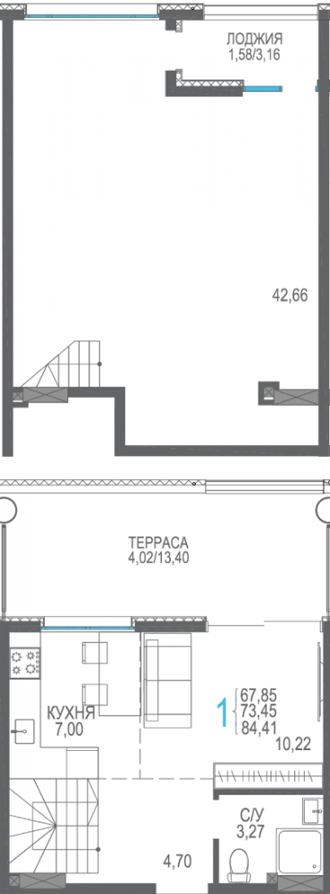 131 двухуровн сек2 8эт 84,41кв