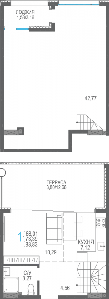 132 двухуровн сек 2 8эт 83,83кв