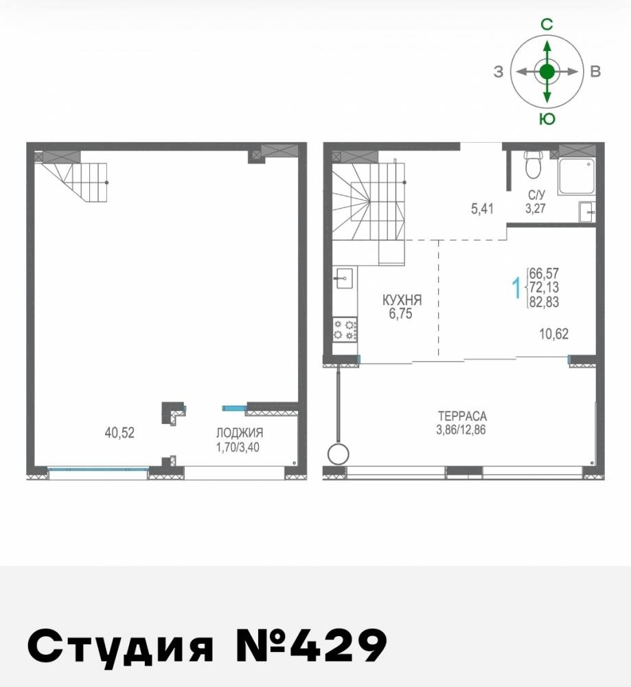 429 двухуровн сек7 8эт 82,83кв