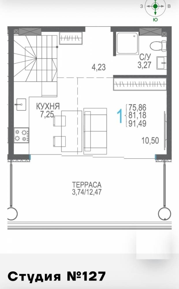 127 двухуровн сек 2 8эт 91,49кв