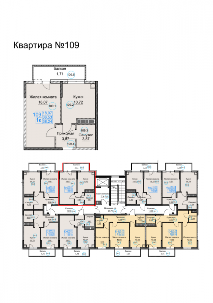 квартира109 дом1 под3 1к 5эт 38,24кв