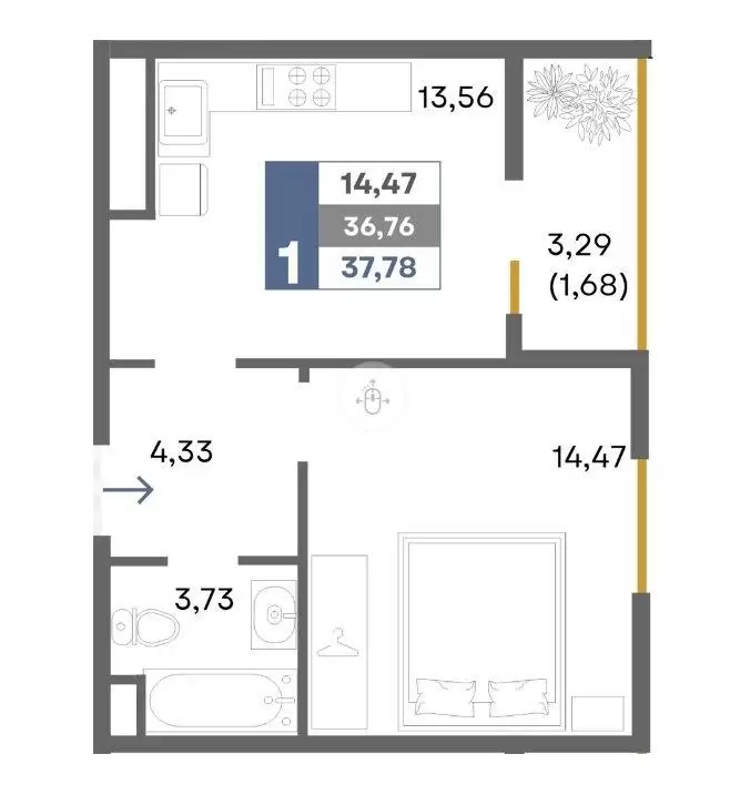 1.кв сек. 3.1п.1-37,78м.кв