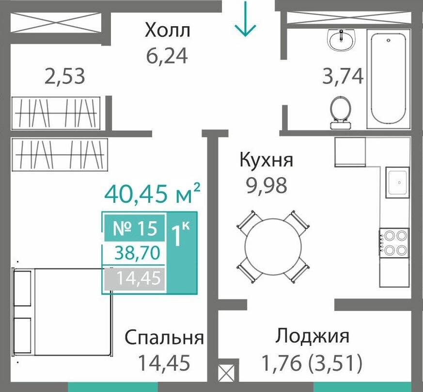 планировка кв 15