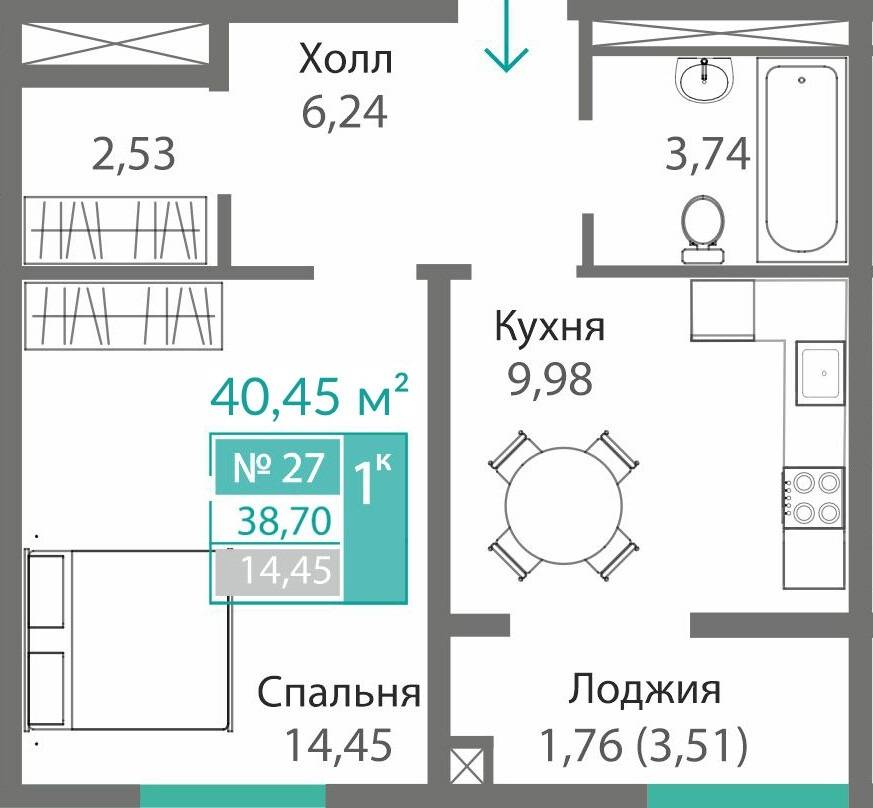планировка кв 27