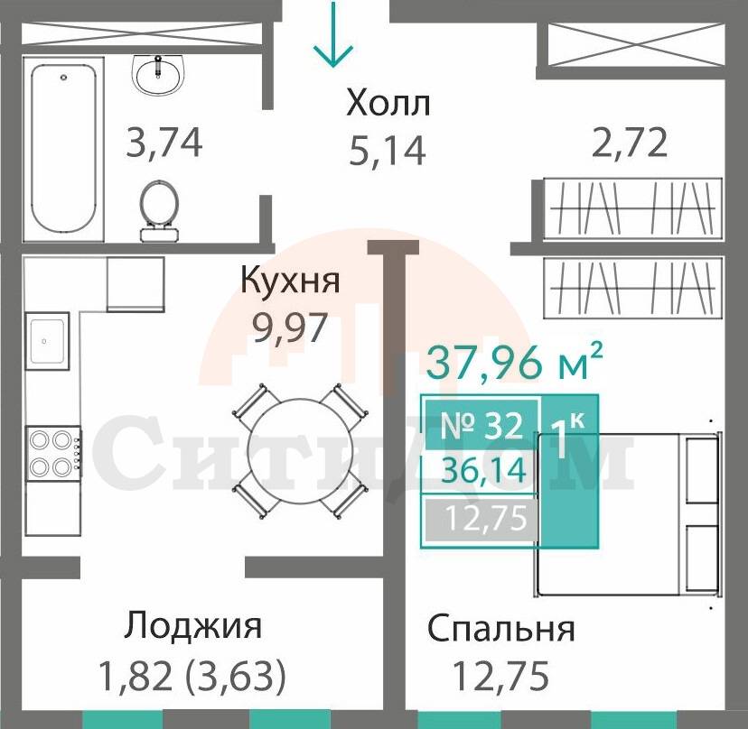 планировка кв 32
